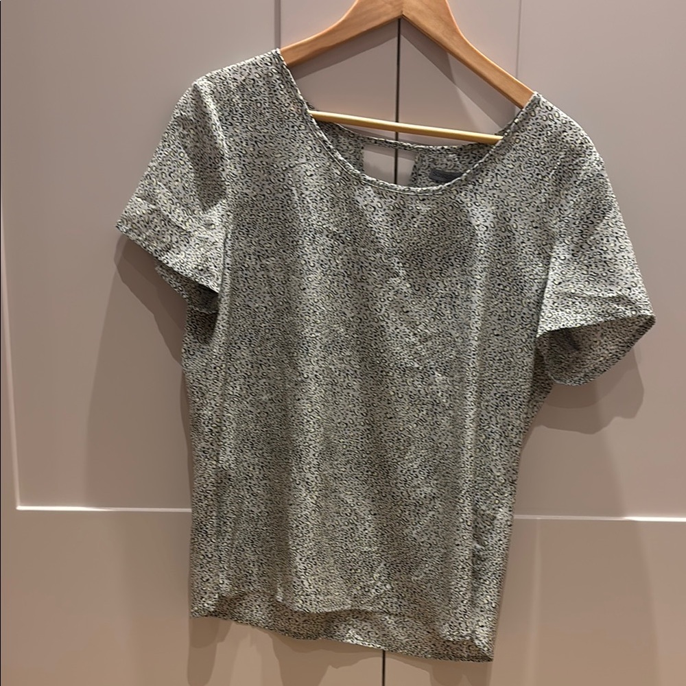 Women's lime and grey animal print blouse
